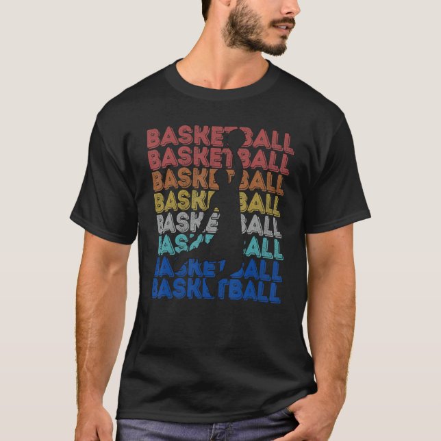 Vintag Retro Basketball Dunk T-Shirt (Vorderseite)