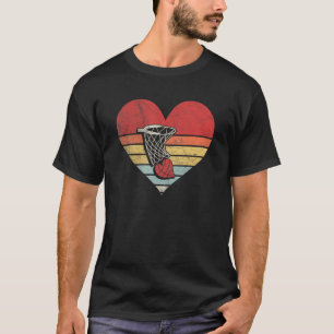 Vintag Retro Basketball Player Valentinstag Lov T-Shirt