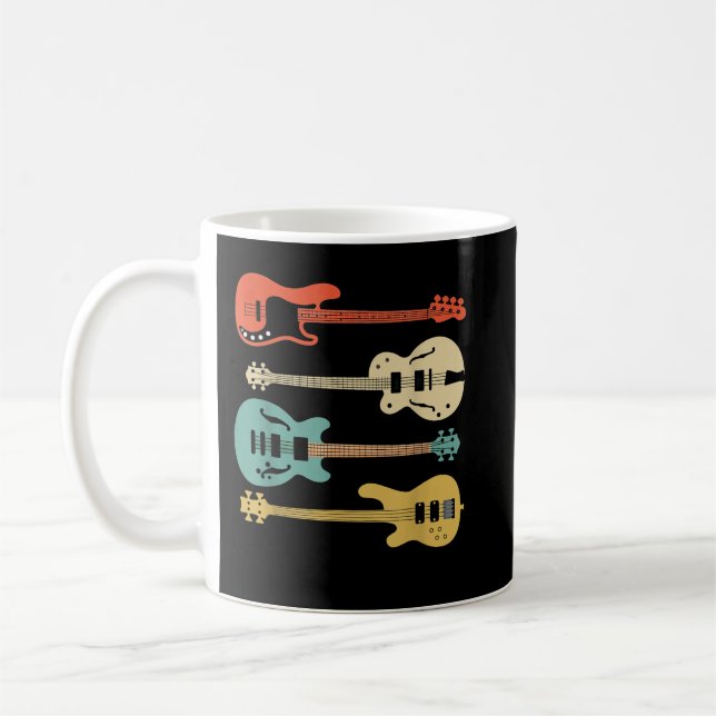 Vintag Retro Bass Gitarre Kaffeetasse (Links)