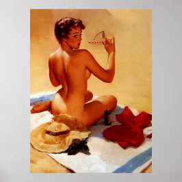 Vintag Retro Beach Summer Pinup Girl Poster