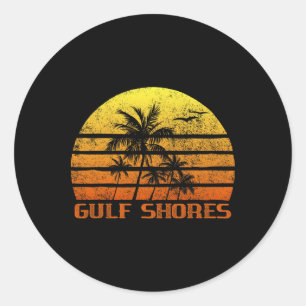 Vintag Retro Beach Urlaub Golf Küste Alabama S Runder Aufkleber