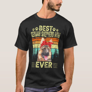 Vintag Retro Best German Shepherd Mama Ever Dog T-Shirt