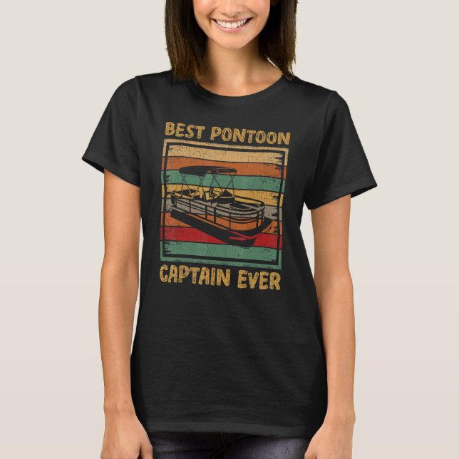 Vintag Retro Best Pontoon Captain Ever T-Shirt (Vorderseite)