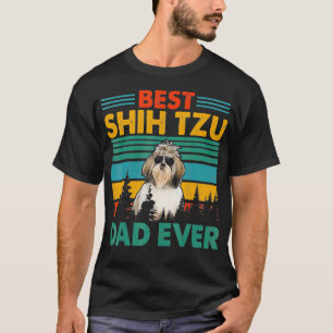 Vintag Retro Best Shih Tzu Vater Happy Vathers Day T-Shirt