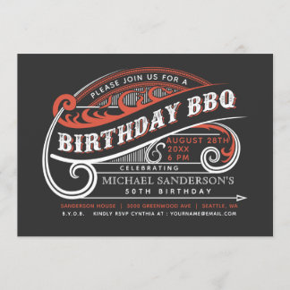 Vintag Retro Birthday GRILLEN Einladungen