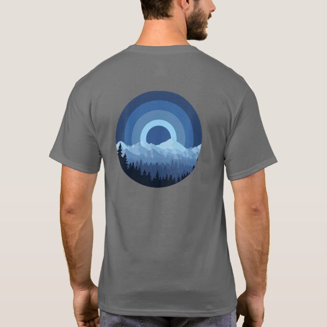 Vintag Retro Blaue Nationalpark T-Shirt (Rückseite)