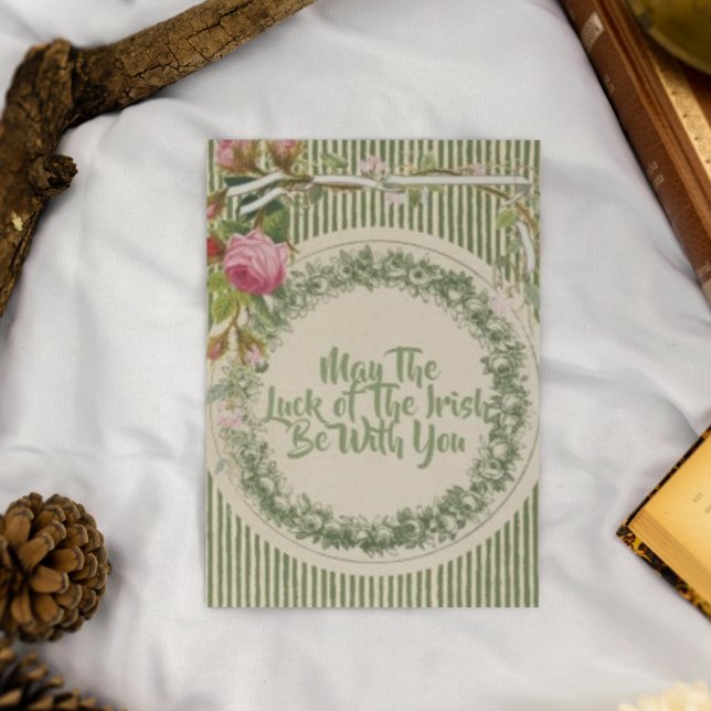 Vintag Retro Blume St Patrick's Day Postkarte (Von Creator hochgeladen)