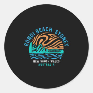 Vintag Retro Bondi Beach Sydney Australien Surfer Runder Aufkleber