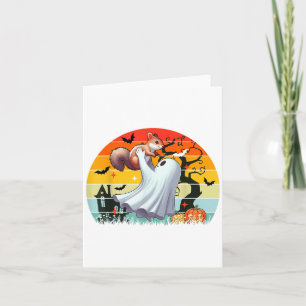Vintag Retro Boo Ghost Hungerfestes Eichhörnchen H Karte
