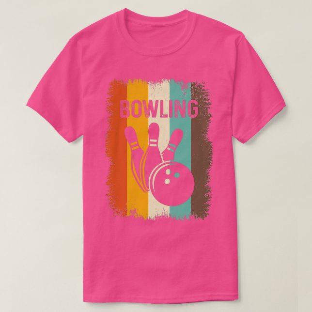Vintag Retro Bowling T T-Shirt (Design vorne)