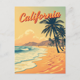 Vintag Retro California Beach Travel Postkarte