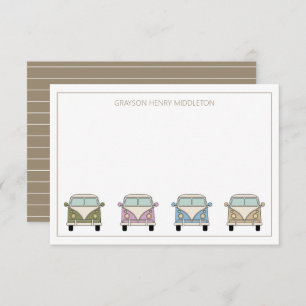 Vintag Retro Camper Personalisiert Mitteilungskarte