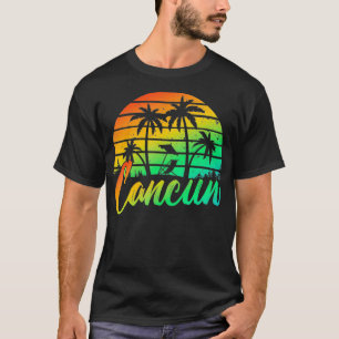 Vintag Retro Cancun Proud Mexiko Sommer V T-Shirt
