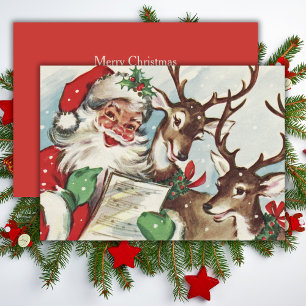 Vintag Retro Caroling Weihnachten & Reindeh Weihna