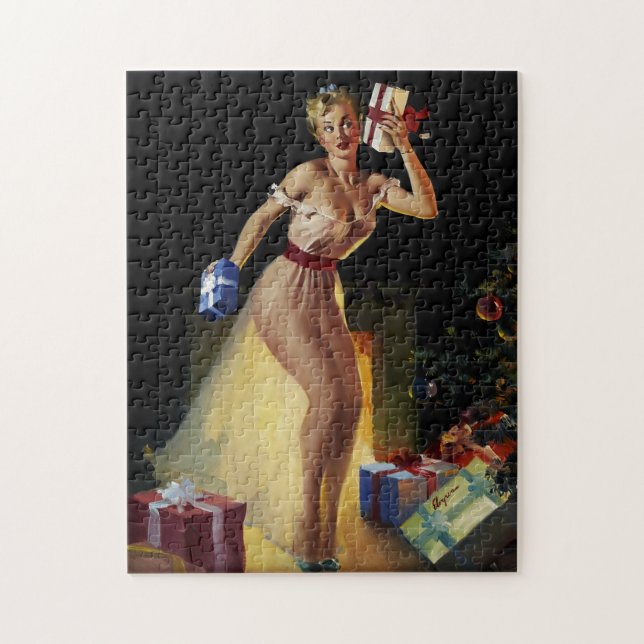 Vintag Retro Christmas Eve Pinup Puzzle (Vertikal)