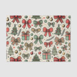 Vintag Retro Christmas Polka Dots Bows Muster Seidenpapier<br><div class="desc">Vintag Retro Christmas Polka Dots Bows Mustertuchpapier</div>