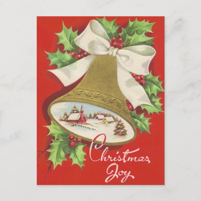 Vintag Retro Christmas Postkarte (Vorderseite)