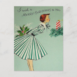 Vintag Retro Christmas Postkarte