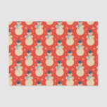 Vintag Retro Christmas Snowman Red Seidenpapier<br><div class="desc">Weihnachtsschneemann</div>