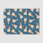 Vintag Retro Christmas Snowman und Candy Cane Seidenpapier<br><div class="desc">Weihnachtsschneemann</div>