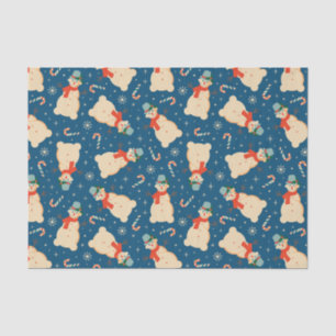 Vintag Retro Christmas Snowman und Candy Cane Seidenpapier