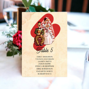 Vintag Retro Classic Old 50er Comic Rustikale Hoch Tischnummer