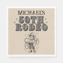 Vintag Retro Cowboy Rodeo 50. Geburtstagsparty Serviette