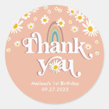 Vintag Retro Daisy Rainbow Vielen Dank