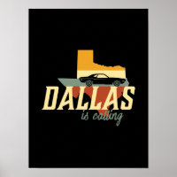 Vintag Retro Dallas Texas USA City Map
