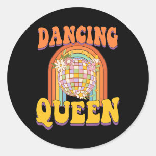 Vintag Retro Dancing Queens Junggeselinnen-Abschie Runder Aufkleber