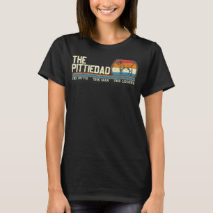 Vintag Retro der Pittie Hund Vater Pitbull Silhoue T-Shirt