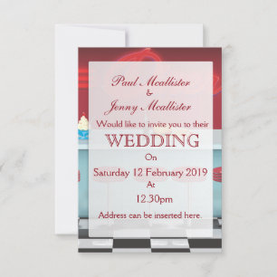 Vintag Retro Diner Wedding Einladung