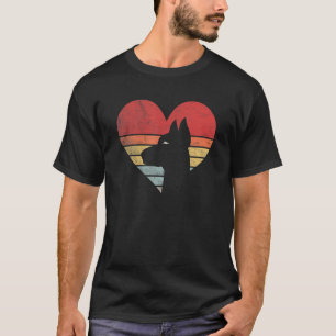 Vintag Retro Doberman Heart Silhouette Valentine T-Shirt