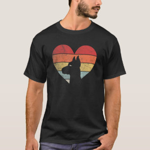 Vintag Retro Doberman Heart Silhouette Valentine T-Shirt