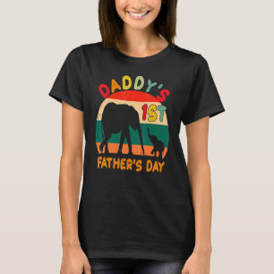 Vintag Retro Elephant Vater Daddy's 1st Vaters D T-Shirt