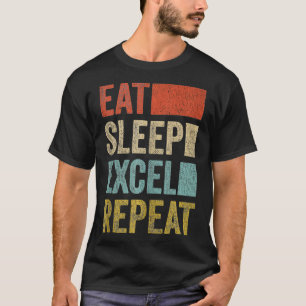 Vintag Retro essen Sleep Ecel Wiederholung Funny E T-Shirt
