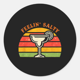 Vintag Retro Feelin' Salty Funny Cinco Runder Aufkleber