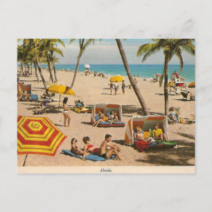 Vintag Retro Florida Beach Travel Postkarte