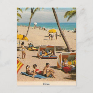 Vintag Retro Florida Beach Travel Postkarte