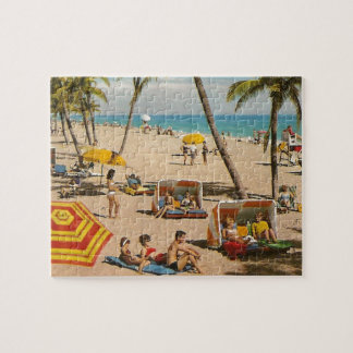 Vintag Retro Florida Beach Travel Puzzle