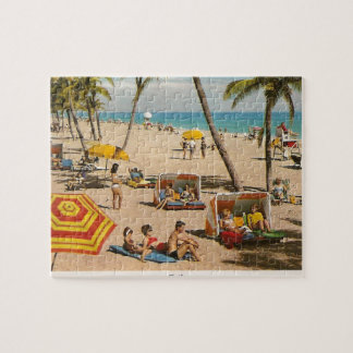 Vintag Retro Florida Beach Travel Puzzle