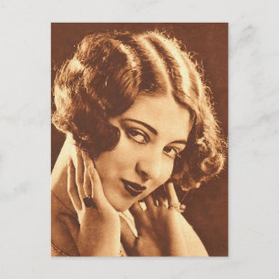 Vintag Retro Frauen Stille Filmstars Postkarte