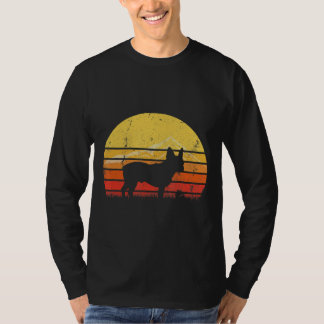 Vintag Retro French Bulldog Silhouette Sunset Dis T-Shirt