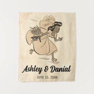 Vintag Retro Funny Bride 50er Style Wedding Wandteppich