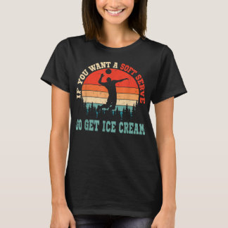 Vintag Retro Funny Soft Serve Ice Cream Volleybal T-Shirt