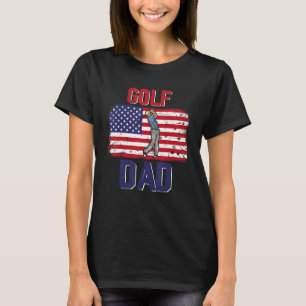 Vintag Retro Golf Vater Player American Flag Vater T-Shirt