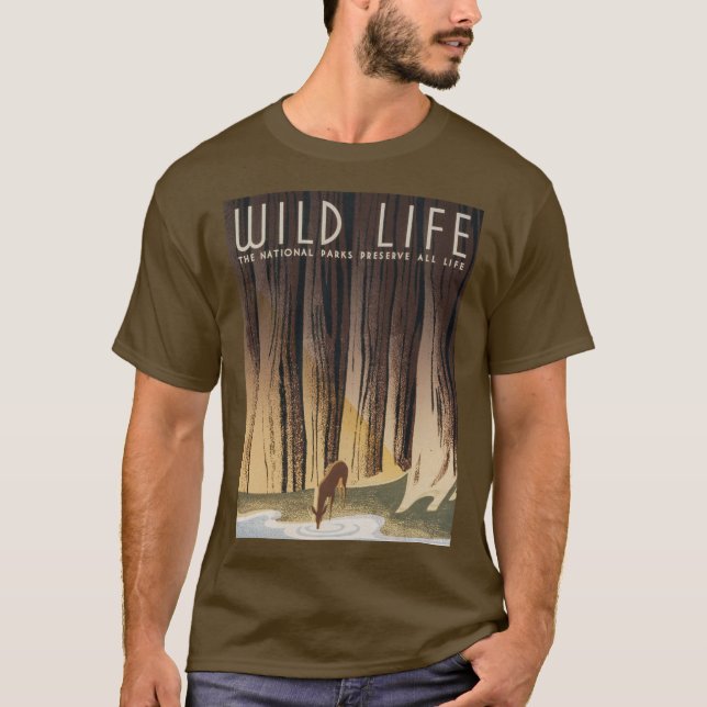 Vintag Retro Grand Wild Life Nationalpark T-Shirt (Vorderseite)