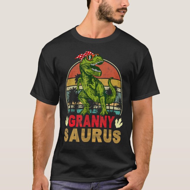 Vintag Retro Grannysaurus Dinosaur Trex T-Shirt (Vorderseite)
