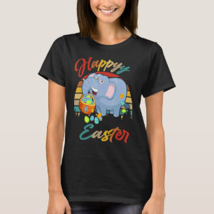 Vintag Retro Happy Oaster Bunny Elephant Ostern E T-Shirt