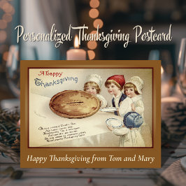 Vintag Retro Happy Thanksgiving Custom Postkarte